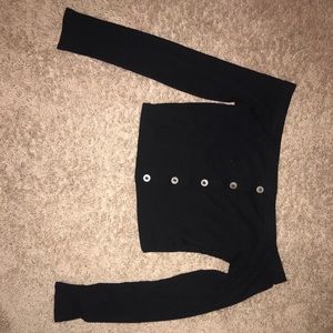 Black cropped long sleeve